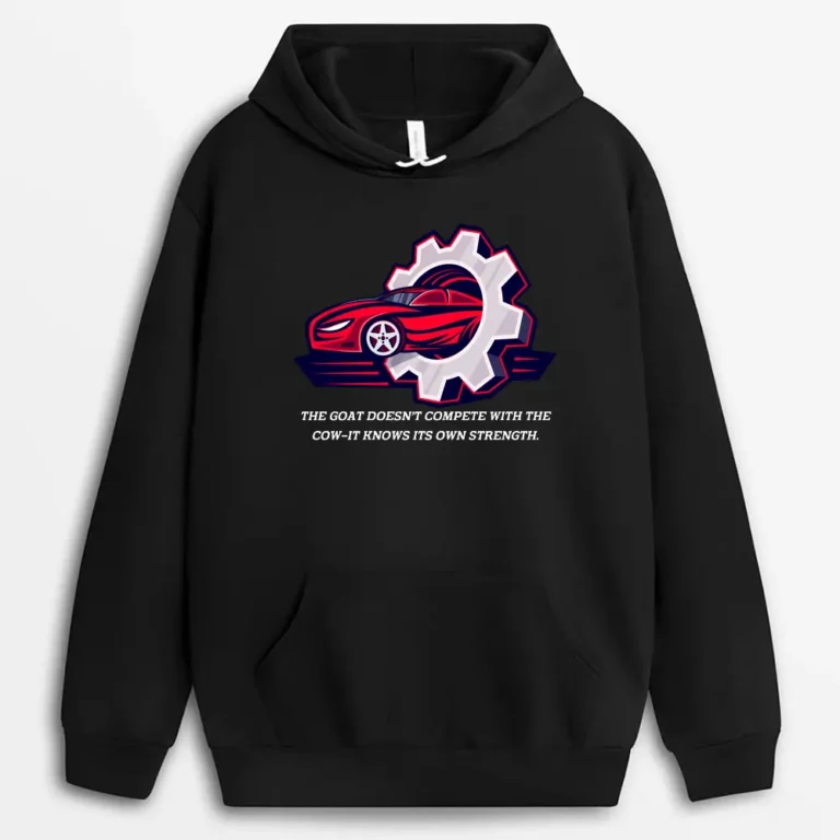 The Goat Doesnt Compete With The Cowit Knows Its Own Strength Redxeeg Hoodie - Black